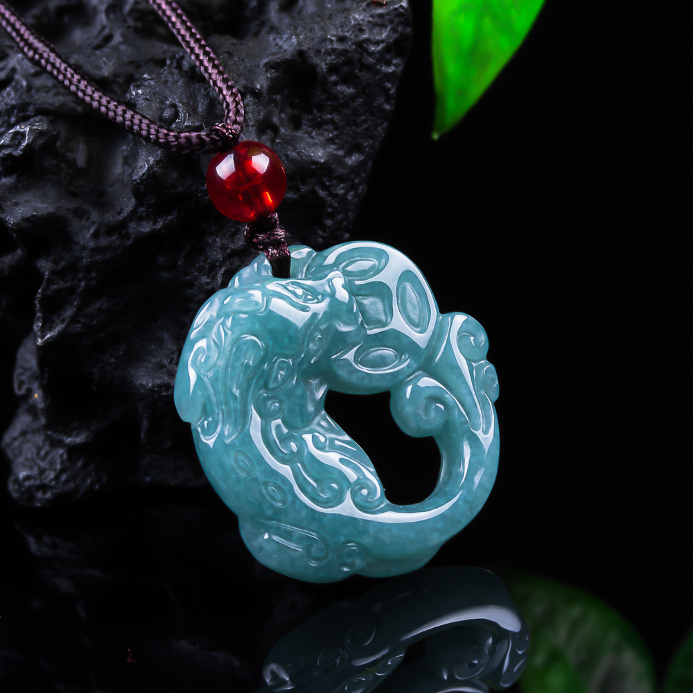 Women Accessories Gift - Colgante Pixiu de Jadeíta Birmana, Amuleto
